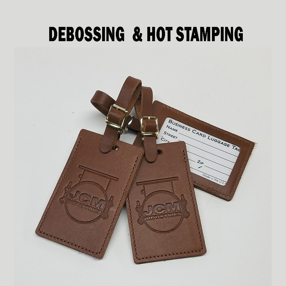 MDS Inc :: New Products :: DEBOSSING & HOT STAMP Genuine Leather Luggage  Tag.
